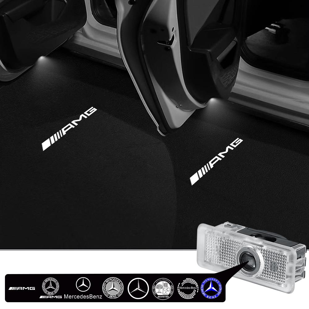 EKR2 2PC Car Door Welcome Light Auto Emblem Projector Lamp For Mercedes Benz AMG E-class Couple-C207 Cabriolet-A207 ClS-C218 ClA-C117