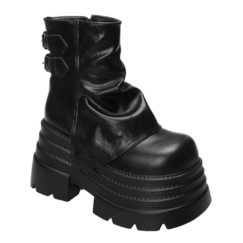 Брюки, увеличивающие рост, короткие сапоги на толстой подошве, ботинки Martin, женские кафтанчики, вельвет в стиле вестерн, маленький мужчина, новая зимняя мода и комфорт