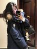 Женская парка пуховик в американском стиле - Зима 2026, Толстая, Премиум-класса с большим воротником из меха енота. Подходит для пар.