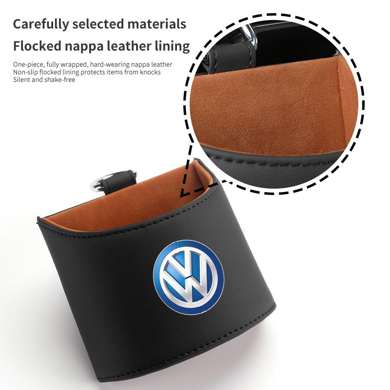 Car Air Vent Pocket Storage Box Nappa Leather Vent Hanging Organizer For Volkswagen VW Golf 4 5 6 7 Polo Jetta Sagitar Magotan zj0