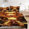 3pcs Naruto Nine Tailed Fox Design Quilt Cover Set - Soft and Cozy Bedroom, Guest Room and Dorm Decorative Bedding 3-Piece Set 1 Quilt Cover + 2 Pillo