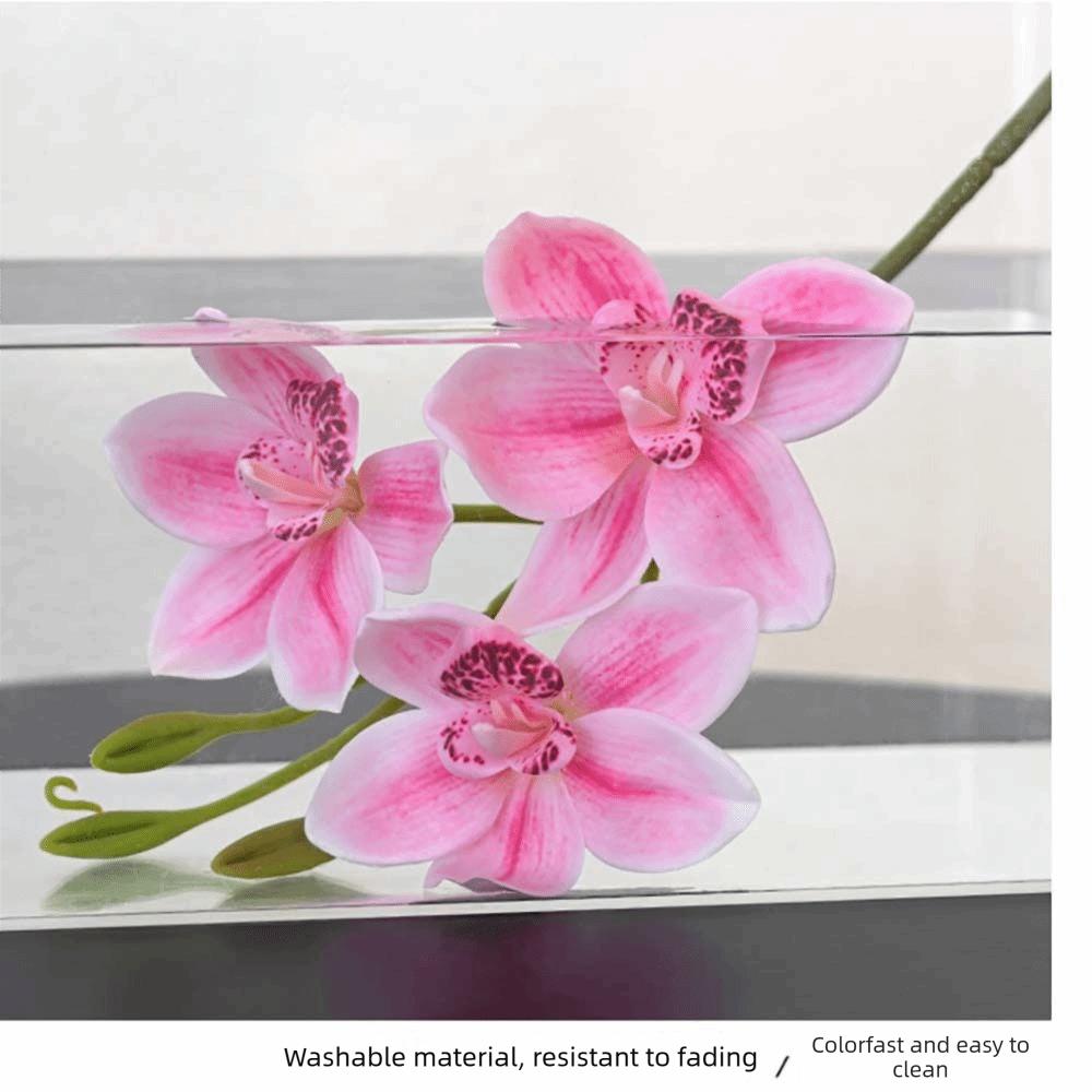 3 Heads Design Artificial Magnolia Flower Silk Material Simulated Orchid  Party Decoration