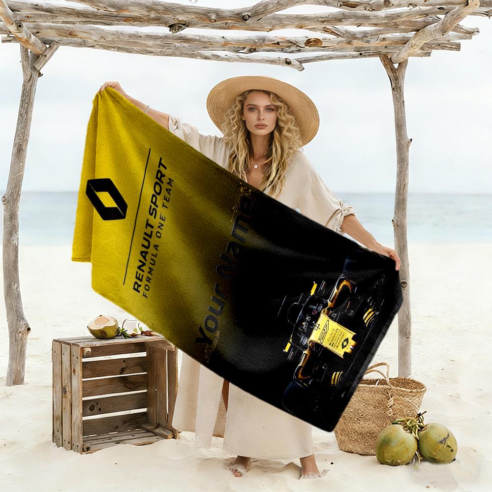 Renault Customizable Name Beach Towel High Absorbency & Quick-Dry Perfect for Traveling Yoga Camping and Swimming