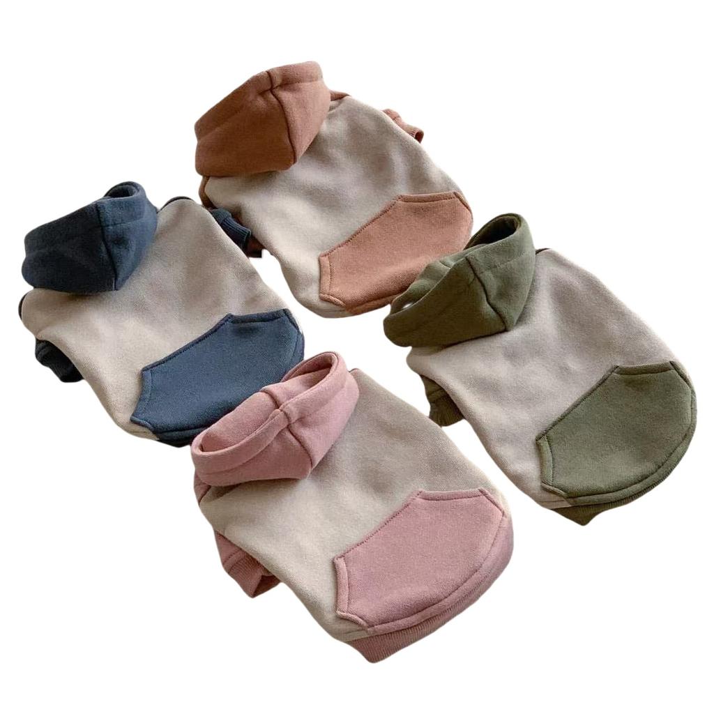 Pet Autumn/Winter Hoodie Warm Splicing T-shirt Teddy Yorkshire Small Dog Autumn/Winter Hoodie Puppy Clothes for Small Dogs