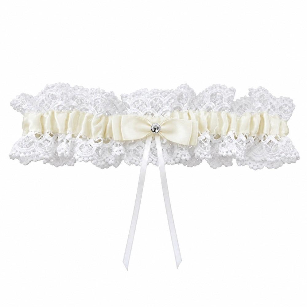 Satin Elastic Garter Belt Lace Bow Leg Loop Sexy Thigh Bands for Women