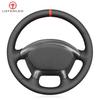 Черная искусственная кожа, сшитая вручную, Нескользящая, удобная, мягкая, оплетка на руль автомобиля для Chevrolet Corvette (С5) 1997-2004