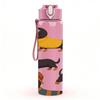 1PC Repeating Dachshund Dog Grid 750ml Color Plastic Sports Water Bottle Leakproof Flip Straw Lid For Sports Office Home Use