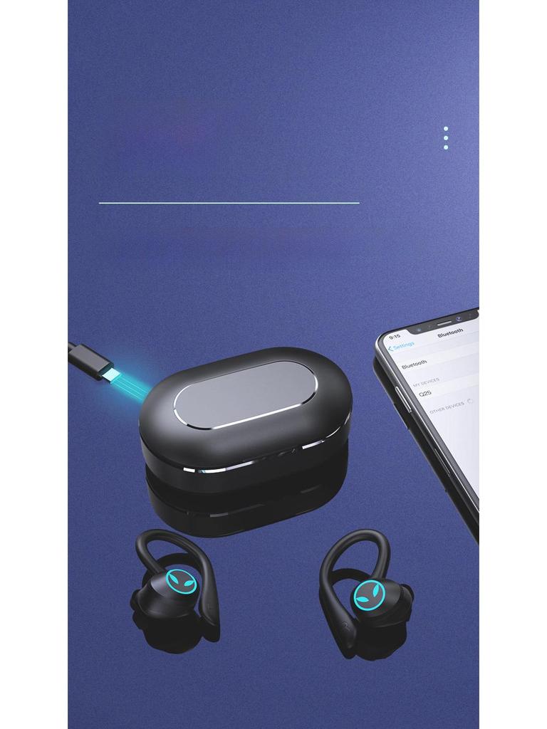 Новая беспроводная спортивная гарнитура Bluetooth с шумоподавлением и креплением на ухо — водонепроницаемая, TWS-вкладыши, идеально подходит для киберспорта и игр