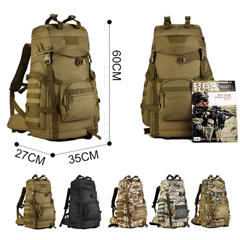 60L 3D Nylon Outdoor Sport Military Tactical Climbing Mountaineering Camping Hiking Trekking Bag