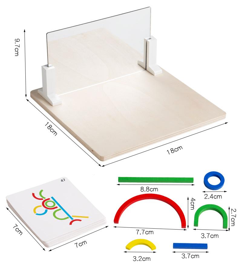 Montessori Creative Building Blocks for Kids, 3D Mirror Imaging Puzzle Space Logical Thinking Trainting Matching Intellectual Ga