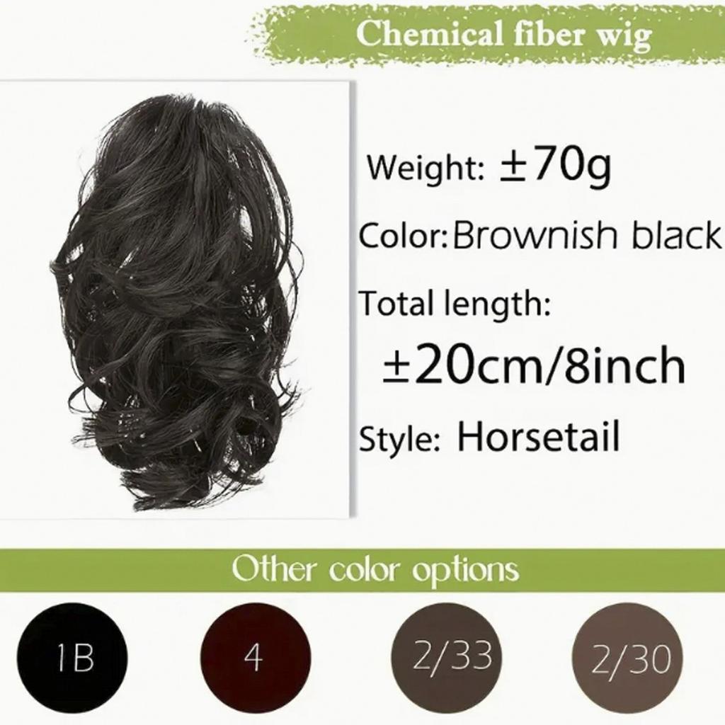 Синтетические накладные волосы с зажимом-когтем, короткие вьющиеся волосы для женщин, накладные волосы с хвостиком, аксессуары для волос