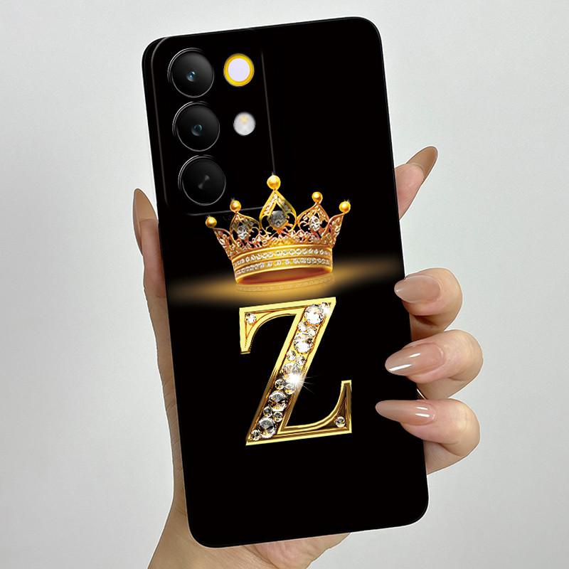 Для Realme C85 Pro 2025 Чехол для телефона с короной и начальной буквой для пары RealmeC85 Pro 4G RMX5555 Мягкий силиконовый TPU Защитный чехол для объектива
