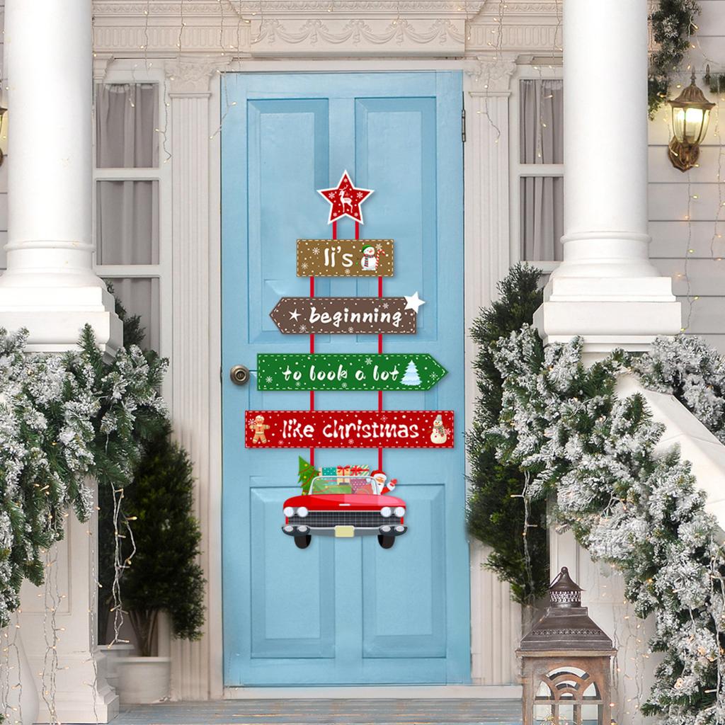 Christmas New Door Hanging Christmas Holiday Party Atmosphere Decoration Hanging Door Sign Customization