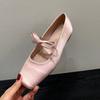 Мода Женщины Балетные Танцевальные Туфли Квадратный Носок Бант Мелкие Женские Сандалии Новое Лето 2025 Дизайнерское Платье Удобная Спортивная Обувь Женская