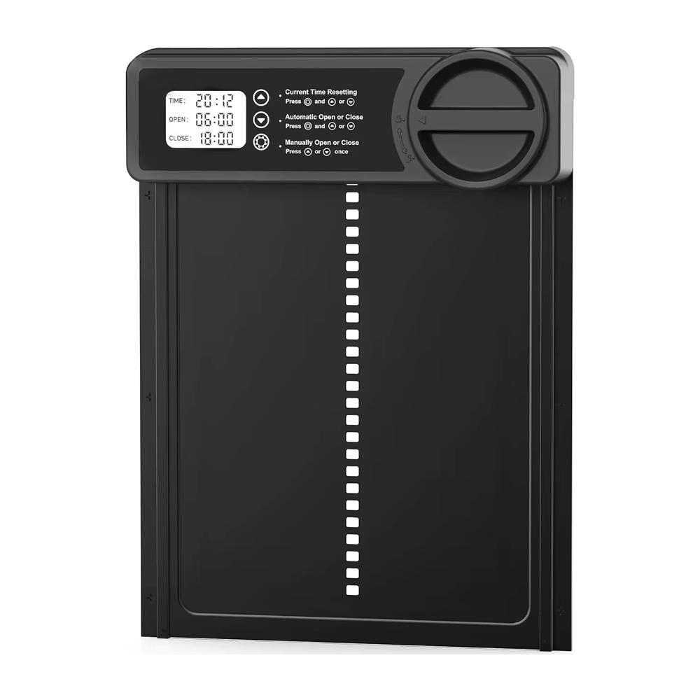 Автоматическая дверь курятника на солнечной энергии, ЖК-дисплей, автоматическая дверь для кур с таймером, дверь для кур из алюминиевого сплава с пультом дистанционного управления