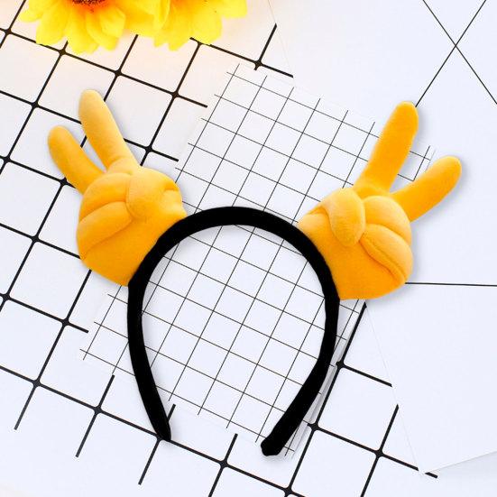 Мужская Женская Повязка на Голову Пародия Дизайн Жеста Большим Пальцем Вверх Универсальная Повязка для Волос Мультяшный Обруч для Волос Фотореквизит Аксессуары для Волос