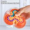 Colorful Bean Fidget Spinner Toy 2-In-1 Rotating Bean Cube Gyro Stress Anxiety Relief Fingertip Spinning Sensory Toy Kids Adults Party Favors