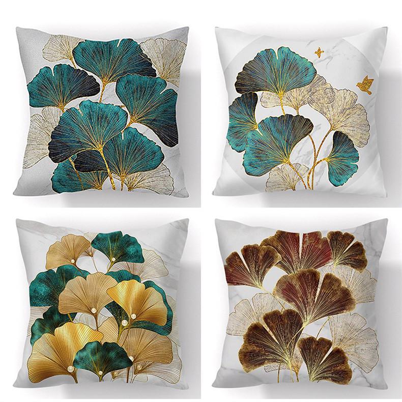 Leaf Printing Cushion Cover Throw Pillow Cases Sofa Seat Cushion Cover Pillowcases Home Decor