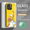 The Simpsons-s Phone Case Iphone 16 Pro Max Case 15 14 13 12 11 X XR XS XSMAX 8 Plus Mini Pro Max Glass Magnetic Phone Case