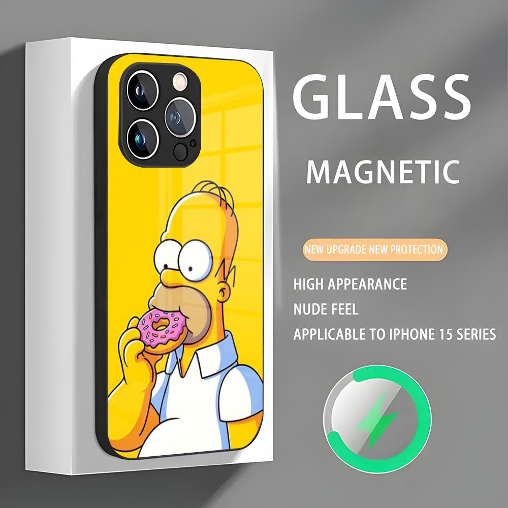 The Simpsons-s Phone Case Iphone 16 Pro Max Case 15 14 13 12 11 X XR XS XSMAX 8 Plus Mini Pro Max Glass Magnetic Phone Case