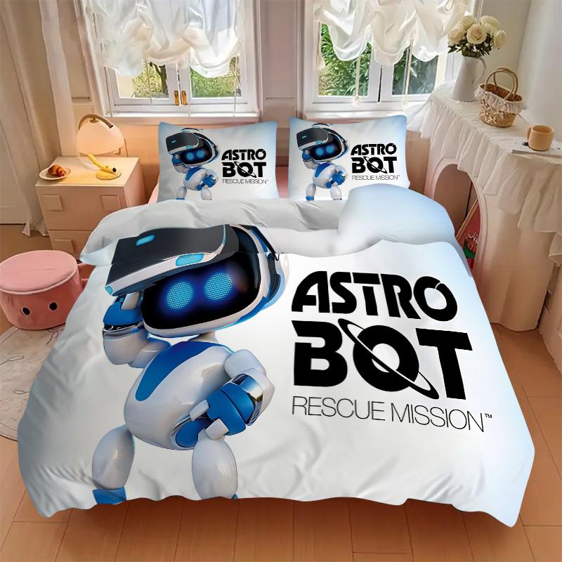 Astro Bot Rescue Mission Print 3Pcs Bedding Setduvet Cover With 2 Bedropillowcase Home Birthday Gift