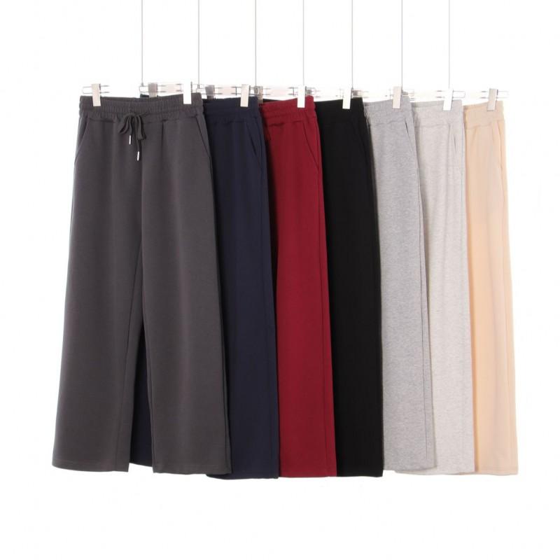 Solid Heavyweight 350g Loose Wide Leg Straight Pants Unisex Daily Casual Trousers