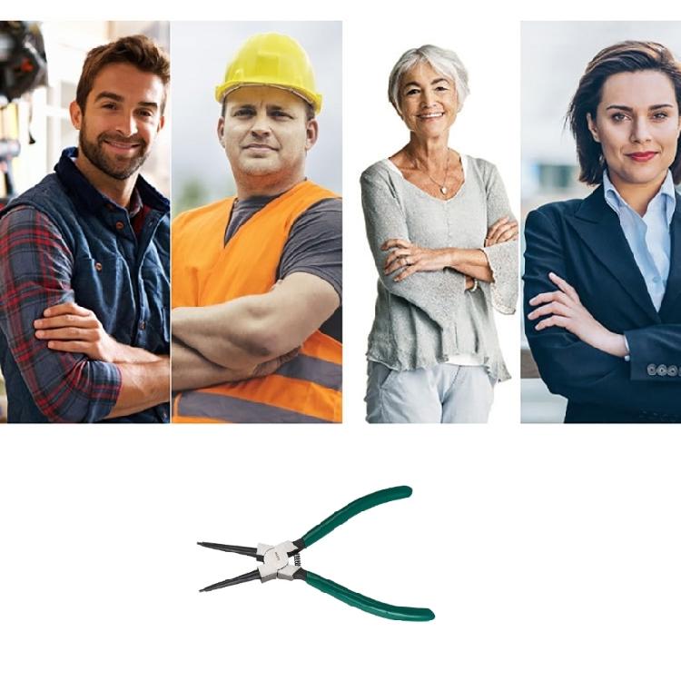 Эргономичные плоскогубцы для стопорных колец из углеродистой стали, точные, с прямыми и изогнутыми наконечниками, 4 шт.