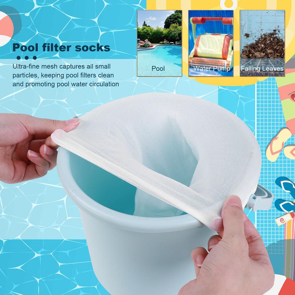 5/10Pack Pool Skimmer Socks Swimming Pool Filter Socks Basket Skimmer Elastic Nylon Mesh Pool Filter Debris Leaves Storage Socks