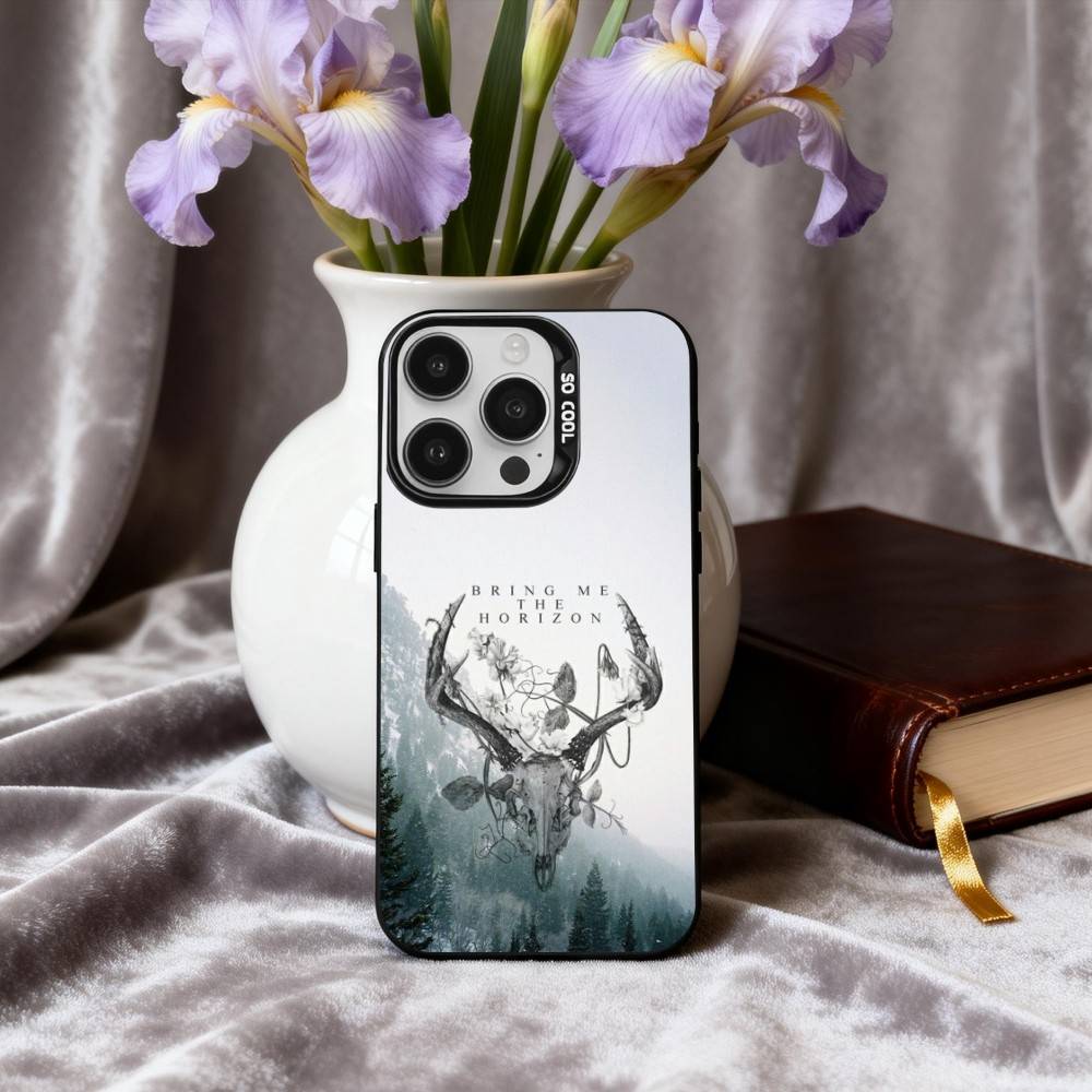 B-Bring M-Me the Horizon Чехол-бампер для телефона iPhone17,16,15,14,13,12,11 Plus,Pro Max Конфетный Серебряный Покрытие Внутренняя Крышка