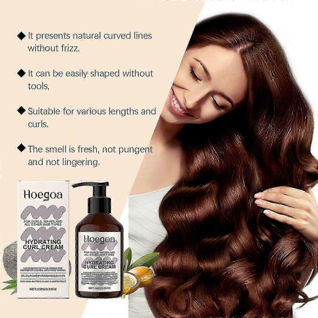 Curls Strong Hold Gel + Hydrating Curl Cream Set, Long-lasting Extra Strong Scrunch Gel for Defined Curls, Curl Cream for Smooth & Defined Curls, Anti