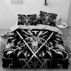 Satanic Bedding Demon Twin Bedding Hell Death Set 3 Piece Comforter Set Bed Duvet Cover Double King Cover Home Textile
