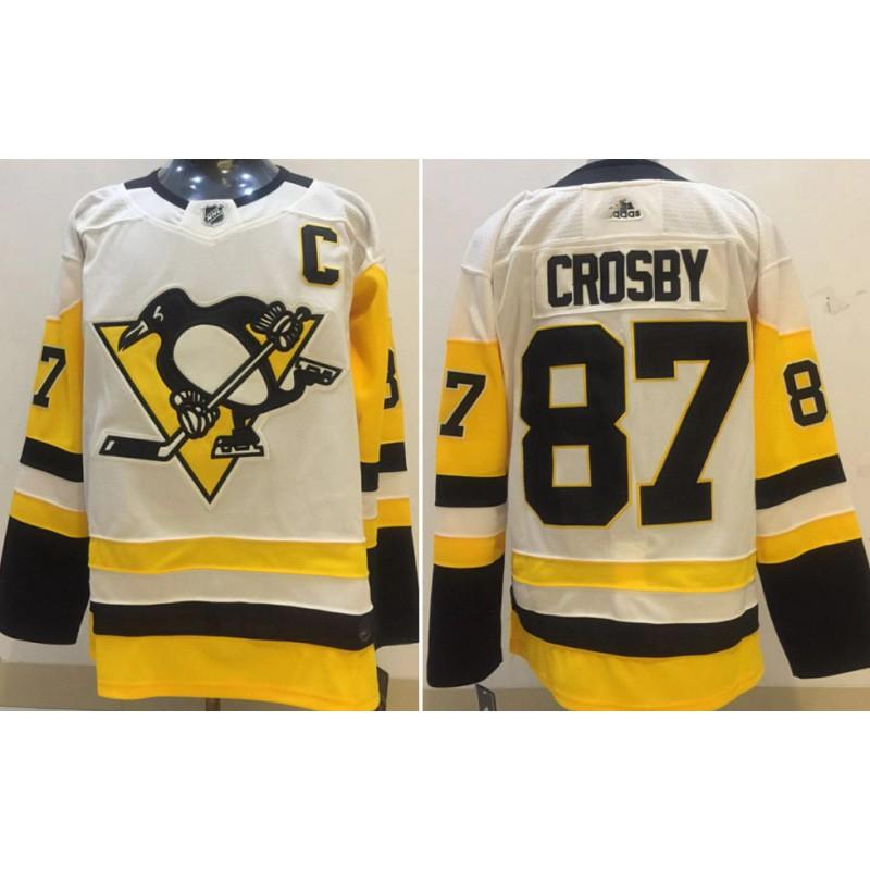 Pittsburgh Penguins NHL Hockey Jersey 87 Crosby Embroidered Practice Uniform Men