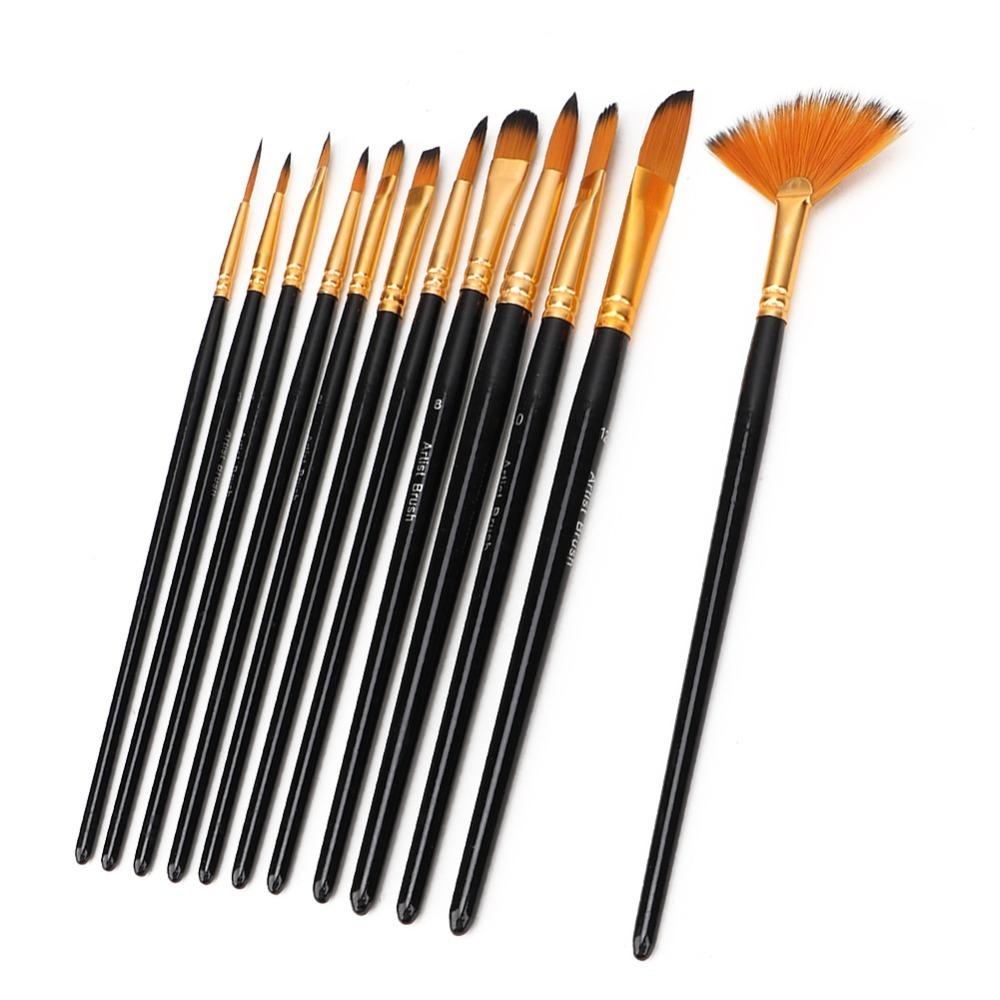 12PCS Comfortable grip Special Shape Paint Brushes Handmade craft painting