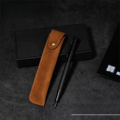 Ретро чехол для перьевой ручки Натуральная кожа Сумка для карандашей Чехол для ручки Канцелярские товары Креативный защитный чехол Школьные принадлежности