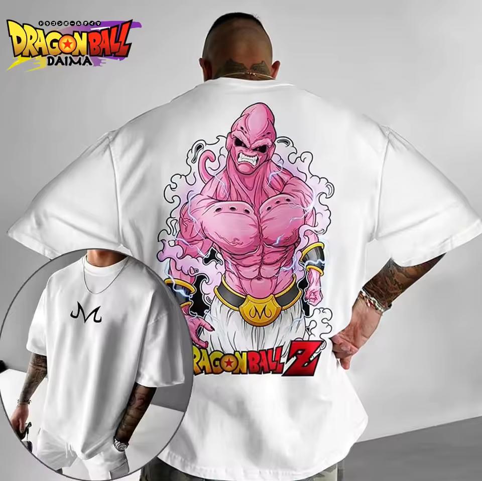 New Dragon Ball Anime Majin Printed Short Sleeve T shirt Men's and Women's T shirt Men's Top Sports T shirt Harajuku Y2K Tee