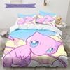 mew Cartoon Pattern Bedding Home Decoration Birthday Gift (1 * duvet cover + 2 * pillowcase, without core)