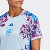 adidas Футболка женская выездная сборная Испании в полоску с цветными блоками, дышащая, с коротким рукавом, светящаяся, синяя HT4315