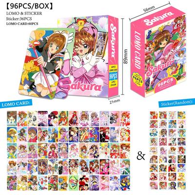 Sakura 96 Двусторонние Мини Аниме LOMO Карточки и Закладки Коробка