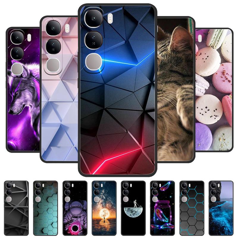 Для Vivo V40 Lite 4G 5G V40Lite (ИДН) V40E V 40 SE Чехол Роскошный Расписной Телефон Силиконовая Задняя Крышка Для Vivo Y200 Y300 Чехлы Корпус