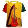 Мужская футболка с рисунком бас-гитары, напечатанная на 3D-принте, мужская модная хип-хоп-футболка с коротким рукавом и круглым вырезом, модные топы