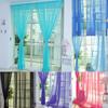 Light Transmission Sheer Curtain Bright Color Polyester Comfortable Touch Door Drape for Living Room