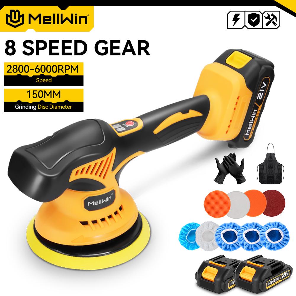 MELLWIN 150 мм беспроводной электрический полировальный станок для автомобиля 8 регулировок полировка автомобиля вощение шлифовальный электроинструмент подходит для Makita 21 В 18 В аккумулятор