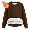Men's Round Neck Fleece-Lined Thick Solid Color Sweatshirt