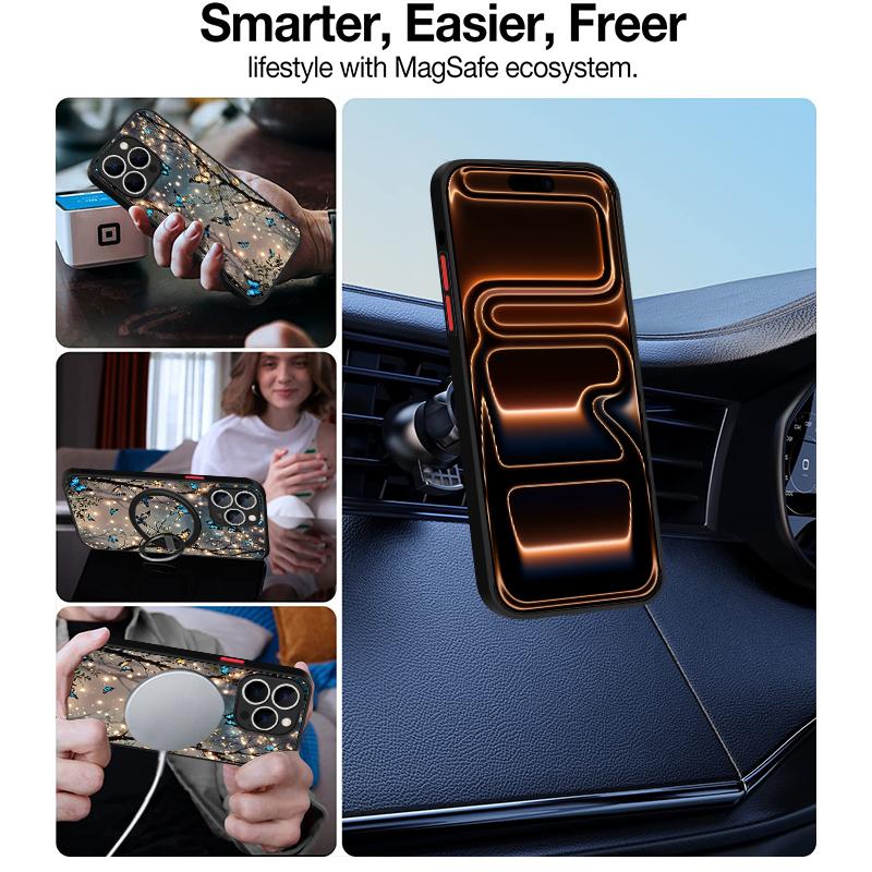 Magnetic For Magsafe Case For iPhone 17 Pro Max Fantasy Butterfly Garden Cover For iPhone 16 Pro Max Funda iPhone 15 14 13 12 11 16E Air