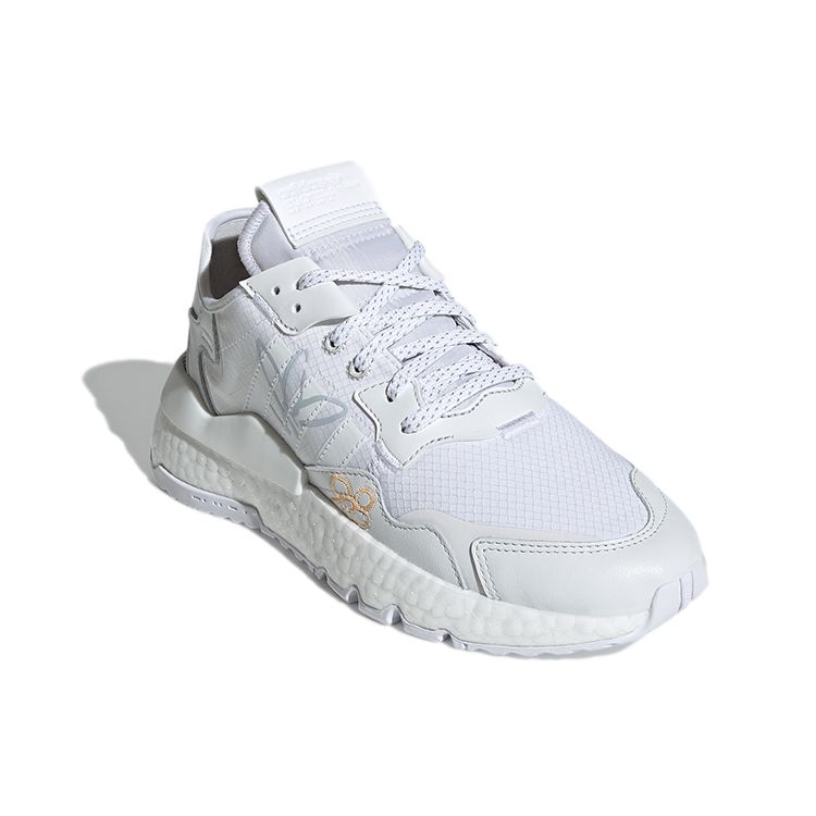 Adidas Originals Nite Jogger Fabric Sport Minimalist Breathable Low-Top Lifestyle Casual Shoes Women Sneaker White Gray GZ3229