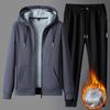 New Winter Fleece Thickened Warm Two-piece Men's Fashionable Hoodie Two-piece Set