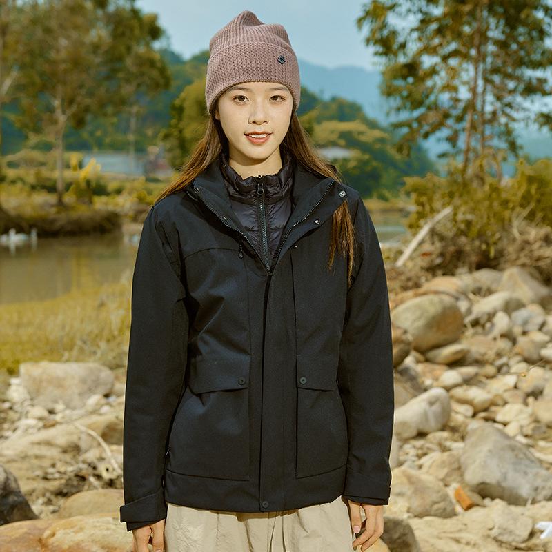 White Duck Down Mountain Down Jacket Three-in-one Jacket Graphene Heat-gathering Zipper Couple Jacket