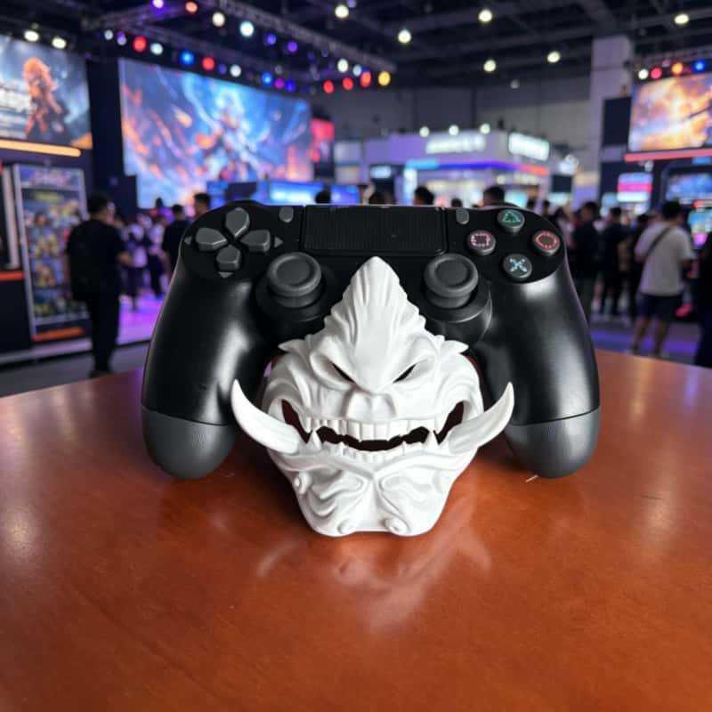 3D-печатная подставка для игрового контроллера, дизайн в виде маски самурая Они, настольный держатель для геймпадов Switch Pro