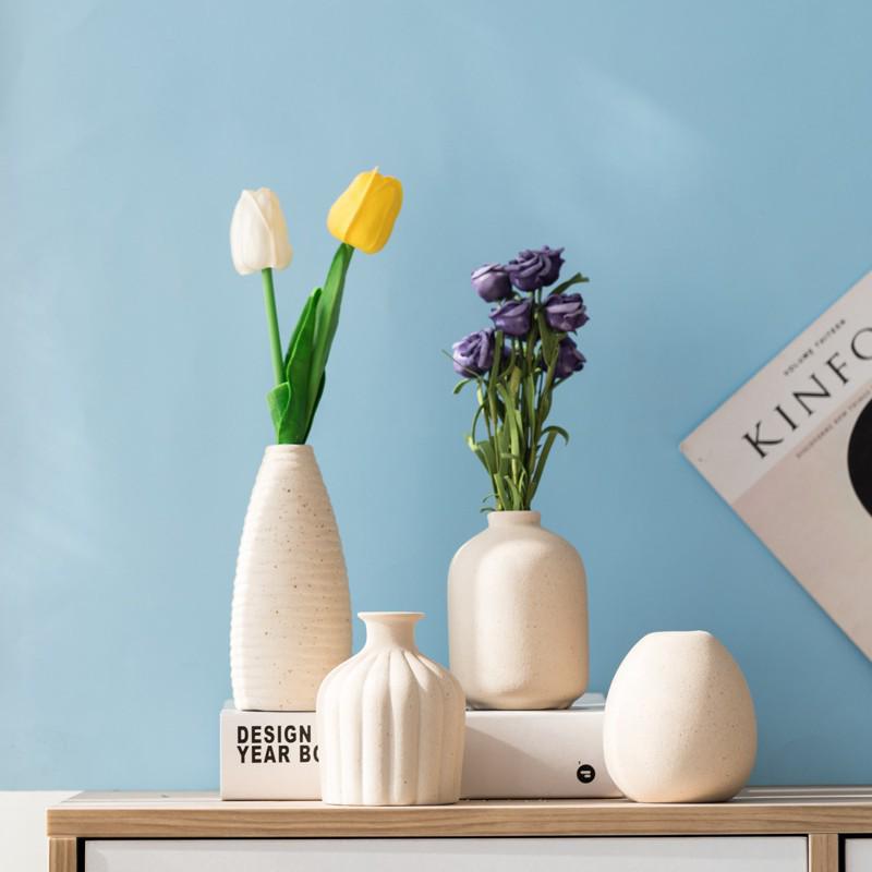 Скандинавская ретро керамическая ваза цвета ржавчины с черными пятнами