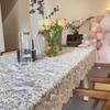 Home Decoration Embroidered French Lace Tablecloth Vintage Organza Table Cover White Table Linen Afternoon Tea
